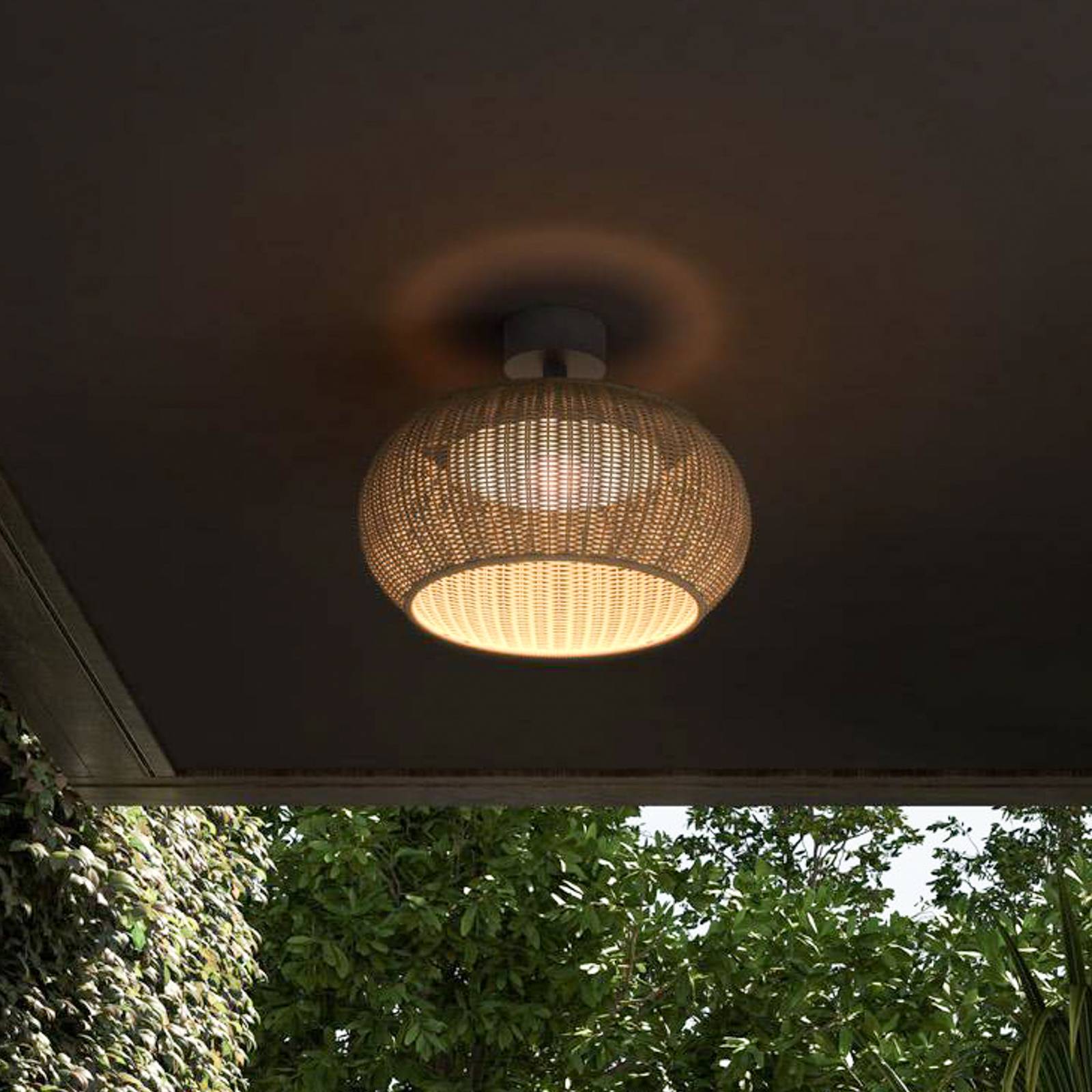 Bover LED Außendeckenleuchte Perris, dimmbar, braun / rost, Aluminium, Design, LED Deckenleuchten