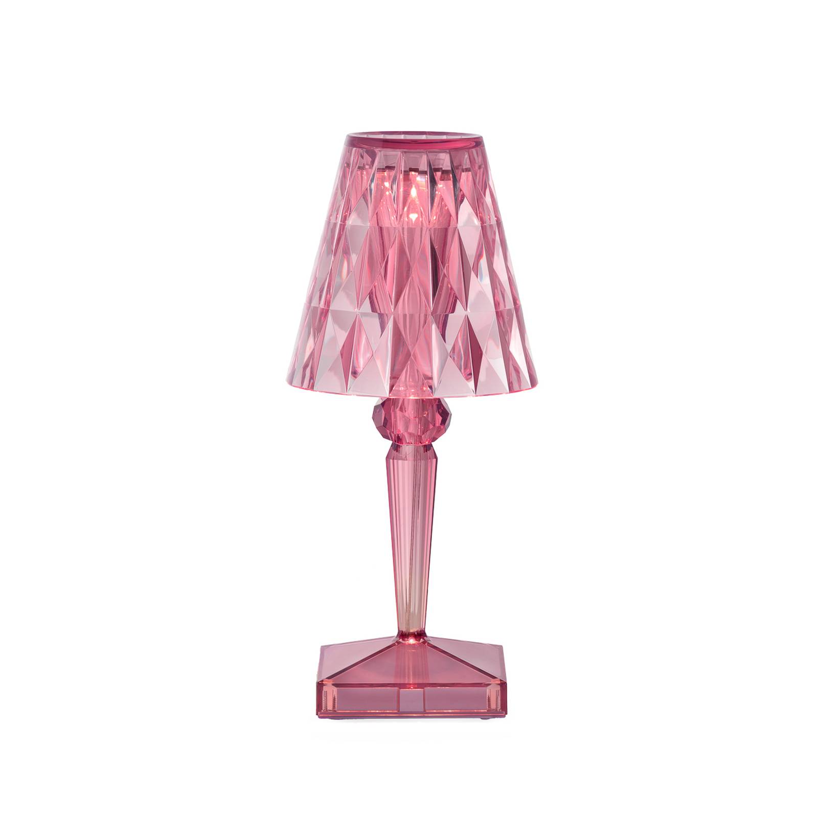 Kartell LED-Akku-Tischlampe Battery, 30 cm, pink, IP54 Battery, violett / pink / rose, für Schlafzimmer, Kunststoff, Design