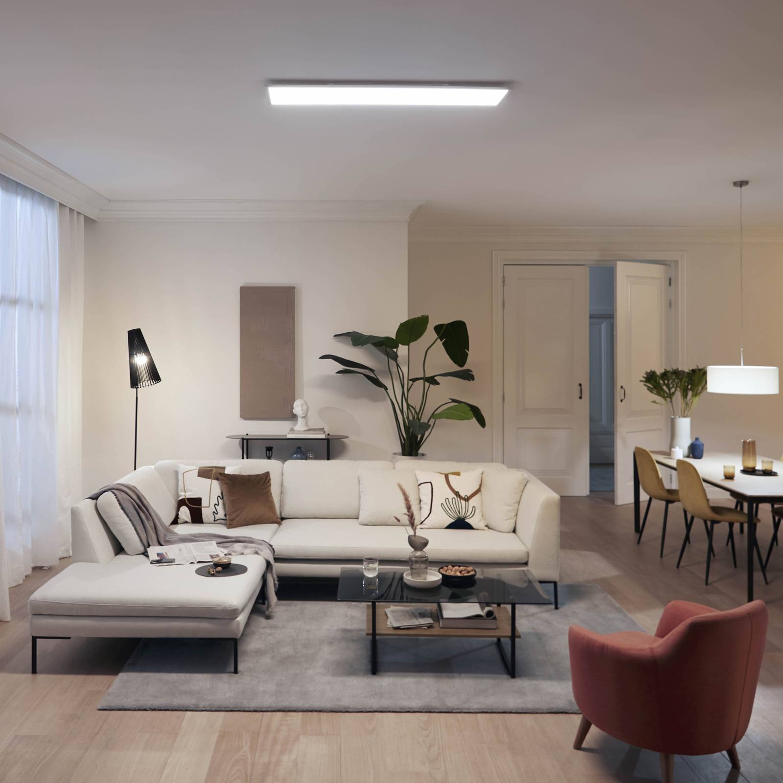 Philips LED Panel Touch, dimmbar, weiß / opal, für Arbeitszimmer / Büro, Metall, LED Deckenleuchte