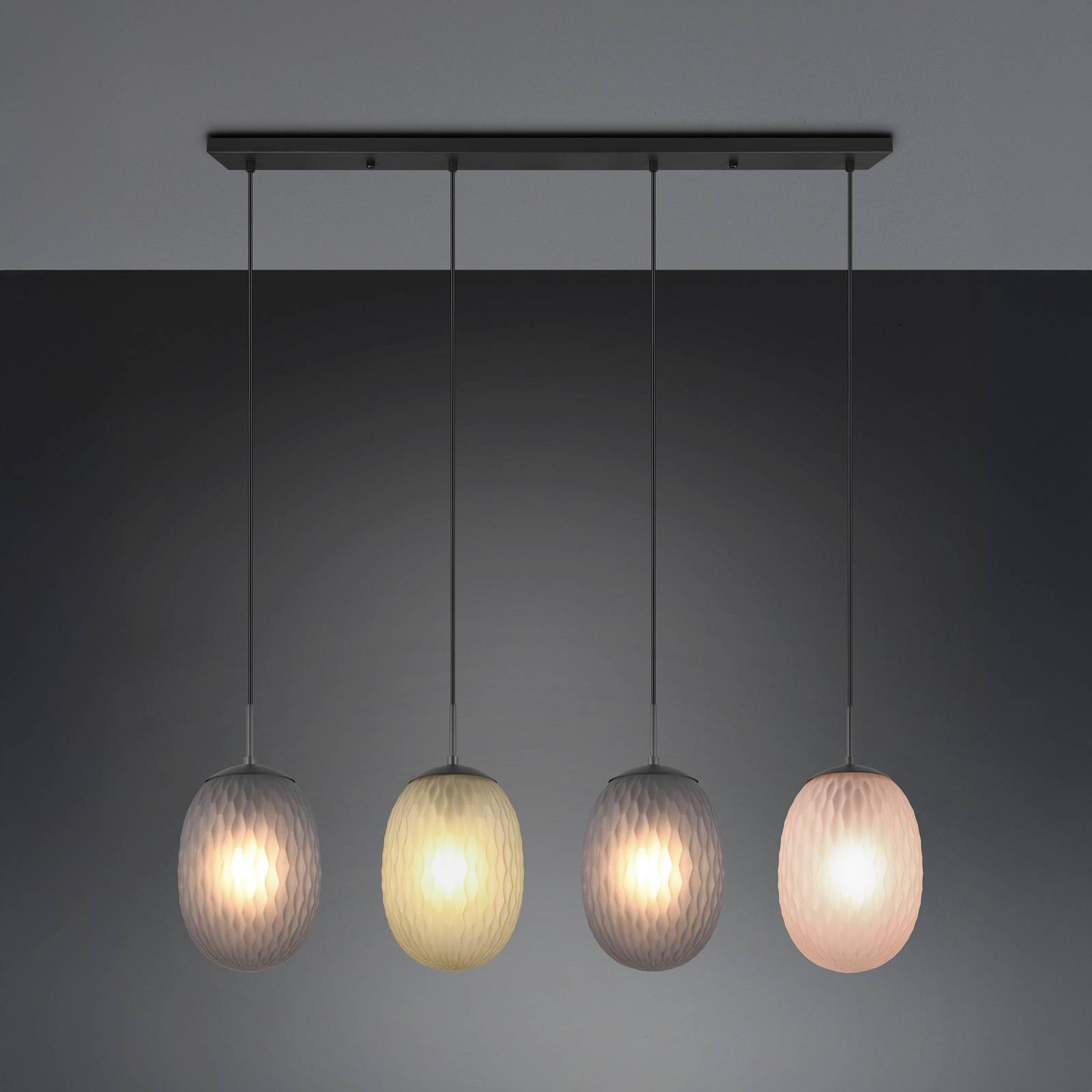 Trio Lighting Glas Hängelampe Facette, dimmbar, Multicolour, für Wohn- / Esszimmer, Glas, Modern, Pendelleuchte