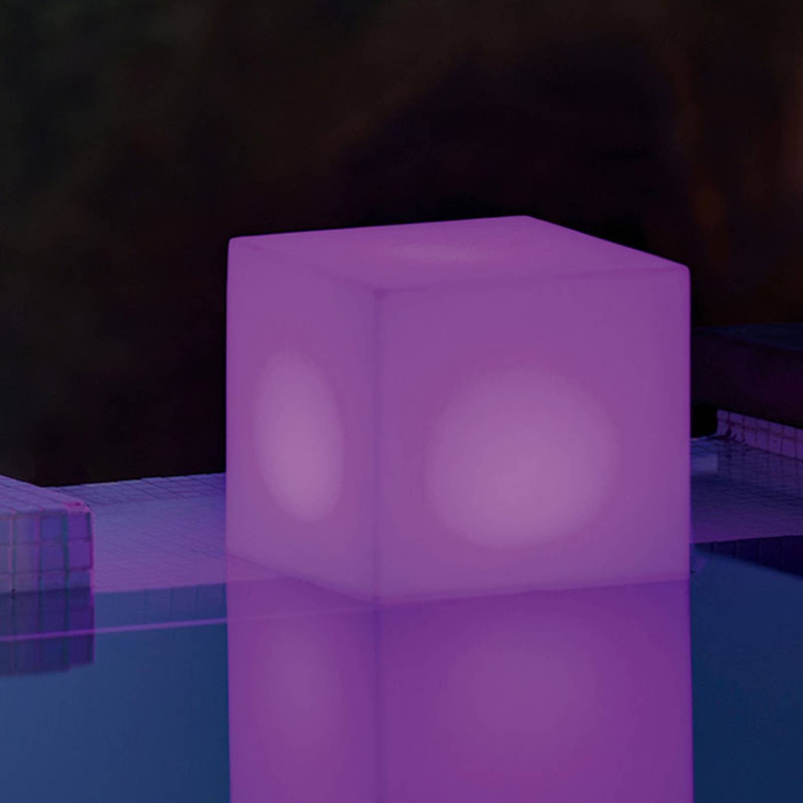 Newgarden Solarleuchte Cuby Würfel, Höhe 20 cm Cuby, dimmbar, weiß / opal, Kunststoff, Modern, Solarleuchte