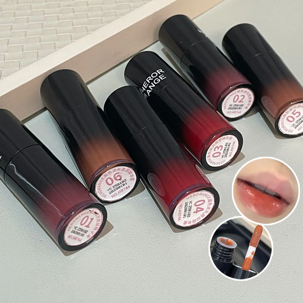 HERORANGE Farbkühlender, schimmernder Lipgloss, feuchtigkeitsspendend, seidig, langanhaltend, farbfärbend, klare, wässrige Spiegel-Lippenglasur Image