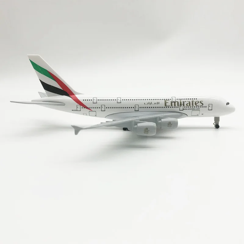 Flugzeug Spielzeug 20CM Legierung Flugzeugmodell Emirates Airbus A380 Harz Flugzeugmodell Geschenk für Freunde Image