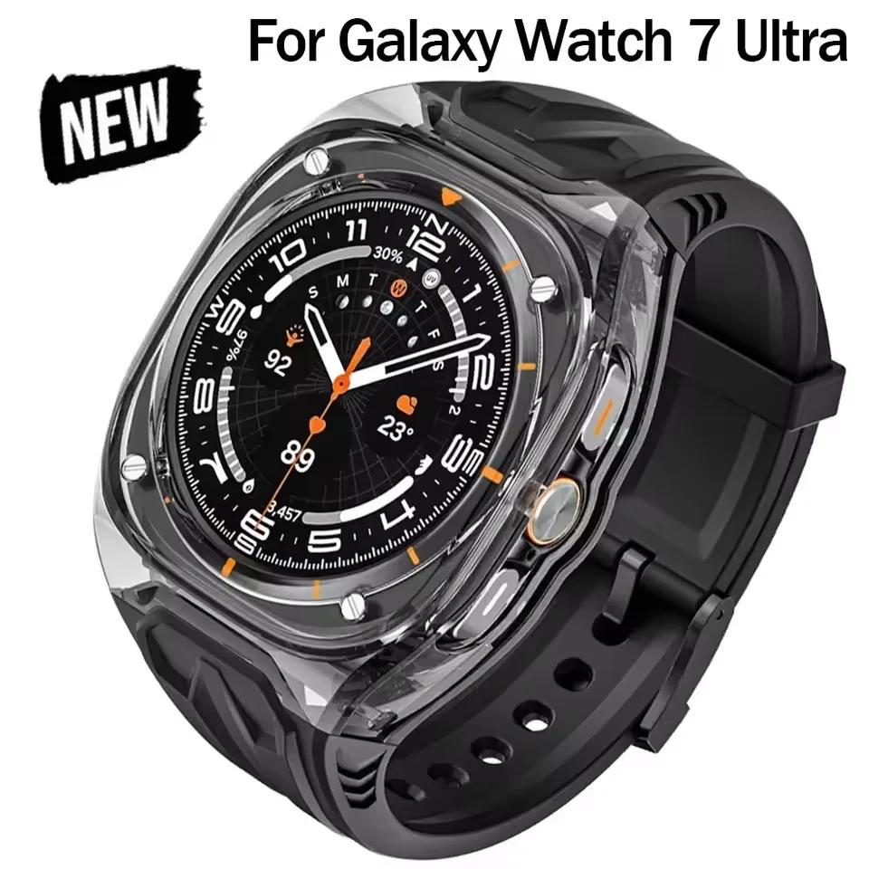 Mod Kit Armband + Hülle für Samsung Galaxy Watch 7 Ultra 47 mm Silikon-Loop-Band-Armband für Galaxy Watch Ultra Herren-Sportarmband Image