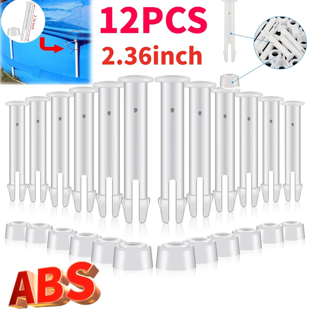 12 Packungen Pool verbindungs stifte mit abs Dichtung für runde Metallrahmen Pool teile Ersatz Kunststoff Pool verbindungs stifte Gummi verriegelung ssatz Image