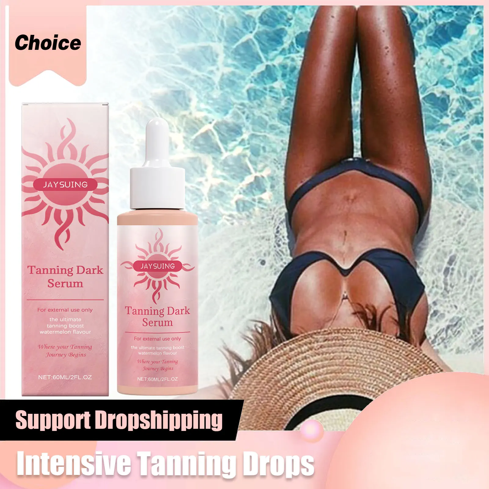 Selbstbräunungstropfen für das Gesicht, Bräunung, Steigerung der Farbkorrektur, wasserbeständig, Feuchtigkeit, allmähliches Glühen, Bräunungsbräuner, sofortiger Bräunungsverstärker Image