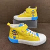 2025 Plus Size High Top Canvas Schuhe Damen Little Yellow Man Minion Sneakers 2025, Frühling Student Cartoon Kinder Kinderschuhe