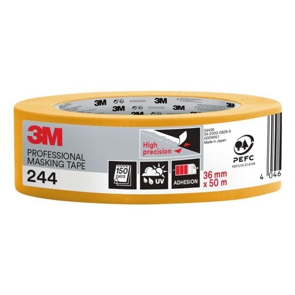 3M Malerabdeckband »244« 36 mm x 50 m orange, 3.6 cm Image