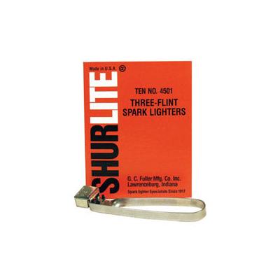G.C. Fuller Shurlite Spark Lighter, Three-Flint Lighter with Attached Flints (322-4501) Each