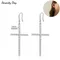 Serenity 1.8mm D VVS1 Moissanite Cross Earrings for Women Man 100% S925 Sterling Silver Drop Earring