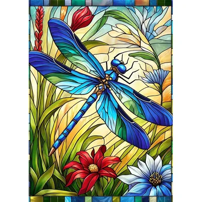1000 Pieces Paper Puzzle Colorful Glass Dragonfly Jigsaw Puzzles for Adults Stress Relief Relaxing