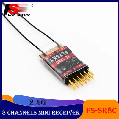 FLYSKY FS-SR8C 8 Channels 2.4G Receiver Dual Antenna for RC Fixed Wing Gliders Robot Model Toy ANT