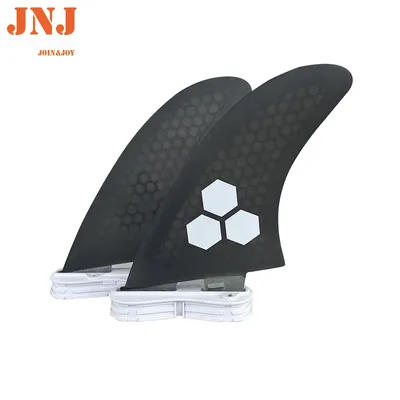 JNJ-FCS II Black Surfboard Akila Twin Fins Made By Fiberglass And Honeycomb