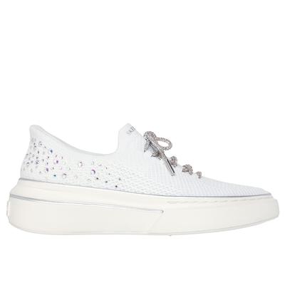Skechers Women's Slip-ins: Cordova Classic - Glitz and Stones Sneaker | Size 10.0 | White | Textile