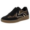 Plateausneaker RIEKER SPORT, Damen, Gr. 42, schwarz (schwarz, leo), Nubuklederimitat, animal-print, sportlich, Schuhe, Freizeitschuh, Halbschuh, Schnürschuh in veganer Verarbeitung