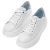 Plateausneaker ARA "MONACO", Damen, Gr. 7 (40,5), blau (creme, hellblau), Glattleder, metallic, sportlich, Schuhe, Plateausneaker, Schnürschuh im Metallic Look, H-Weite