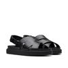 Sandale CLARKS "Aristella Sun", Damen, Gr. 36, schwarz (schwarz leather), Leder, casual, Schuhe, Sling Sandale, Sommerschuh mit Klettverschluss