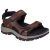 Sandale SKECHERS "PREWITT-RIGDON", Herren, Gr. 41, braun (dunkelbraun, schwarz), Lederimitat, Textil, kontrastfarbene Details, casual, Schuhe, Trekking Sandale, Outdoorsandale mit Luxe Foam Ausstattung
