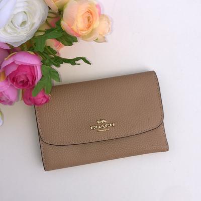 Coach Bags | Coach Pale Pink Pebbled Leather Coach Wallet Soft Pink Coach Wallet Snap | Color: Pink/Tan | Size: Os