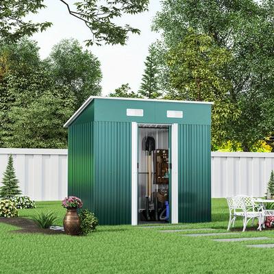 TEMU Outdoor Storage Room, Warehouse - , 4x6 Ft Metal Tool Room, - Garden Storage Box Shed, , Storage Shed For Tools And Parking, 2 Metal Shed, 2 Vent Doors (including Foundation).