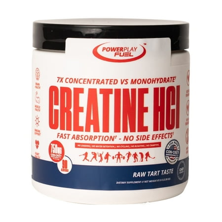 Power Play Fuel Creatine HCl Powder - Raw Tart Taste 90 Servings 67.5 G