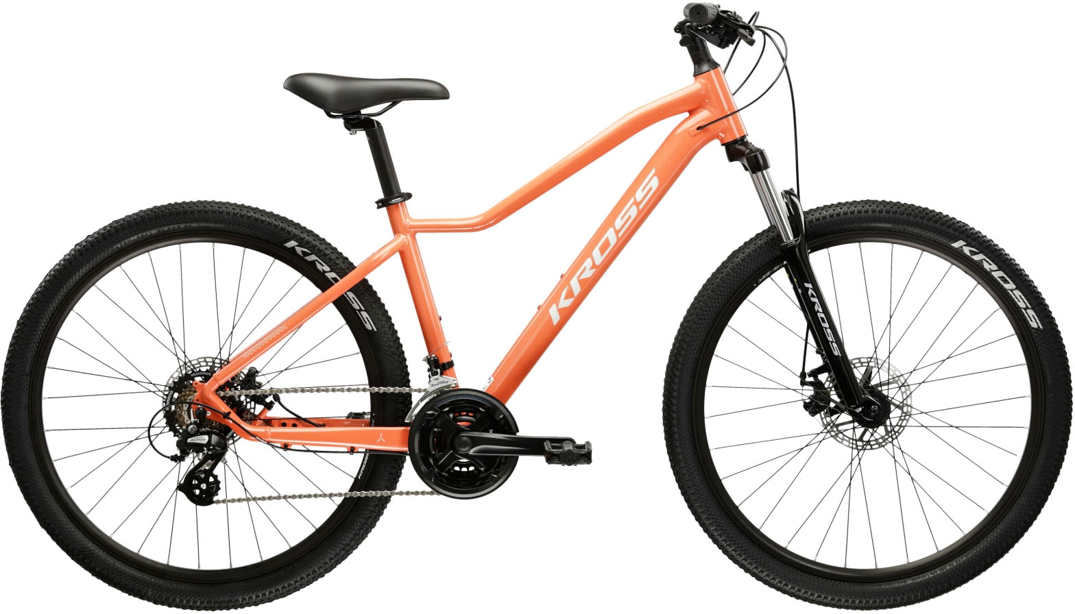 Mountainbike KROSS "Damen Hardtail Lea 2.0" Gr. 46, orange (orange, schwarz), Fahrräder, 46cm, 29 Zoll (73,66cm) hinten: 29 Zoll (73,66cm) Image