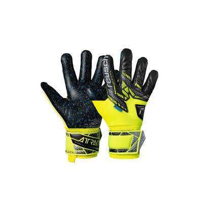 Torwarthandschuhe REUSCH "Attrakt Fusion Guardian Junior", Kinder, Gr. 5,5, silber (gelb, silberfarben), 58% Elastodien, 30% Polyester, 5% Polyurethan, 5% Polyamid, 2% Gummi, mehrfarbig, sportlich, Handschuhe, mit Evolution Negative Cut Image