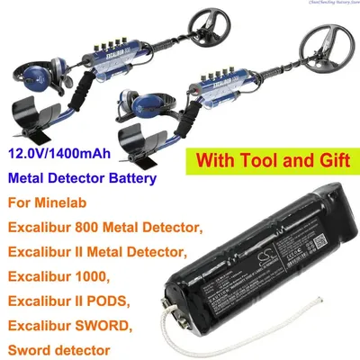 Cameron Sino 1400mAh Battery for MINELAB Excalibur 1000, Excalibur 800 Metal Detector, Excalibur II PODS, Excalibur SWORD