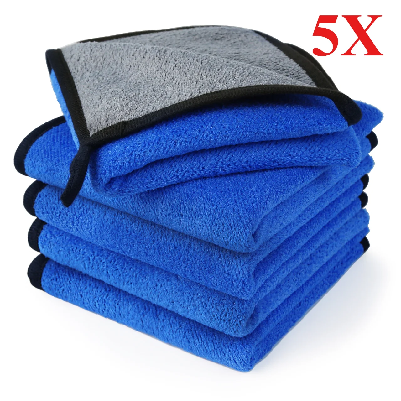 5PCS AB Doppel Seiten Auto Waschen Mikrofaser Handtuch Reinigung Trocknen Tuch Trocknen Handtuch Auto Pflege Detaillierung Auto Waschen Handtuch liefert Image