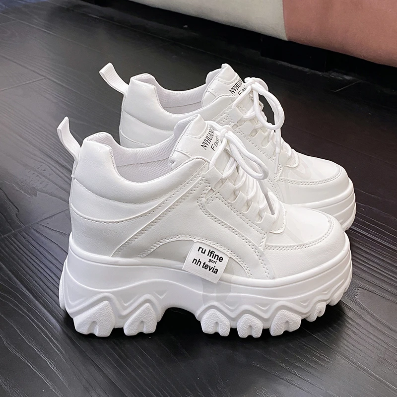 11cm Herbst atmungsaktive klobige weiße Turnschuhe Frauen Frühling Outdoor Anti-Rutsch-Plattform Sandalen Frau Höhe erhöht Freizeit schuh Image
