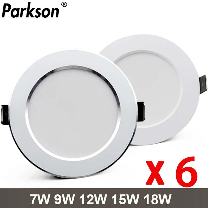 6PCS LED Downlight AC220V-240V Wasserdichte LED Decke Lampe Einbau Runde LED Spot Beleuchtung Schlafzimmer Küche Innen Beleuchtung Birne