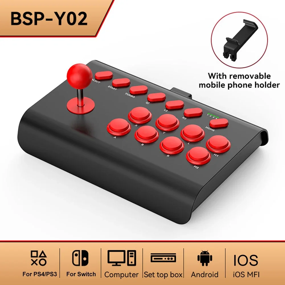 6 in 1 Retro-Arcade-Konsolen spiel Joystick Rocker Wireless Bluetooth Wired Fighting Controller für Nintendo Switch PS4 PS3 PC