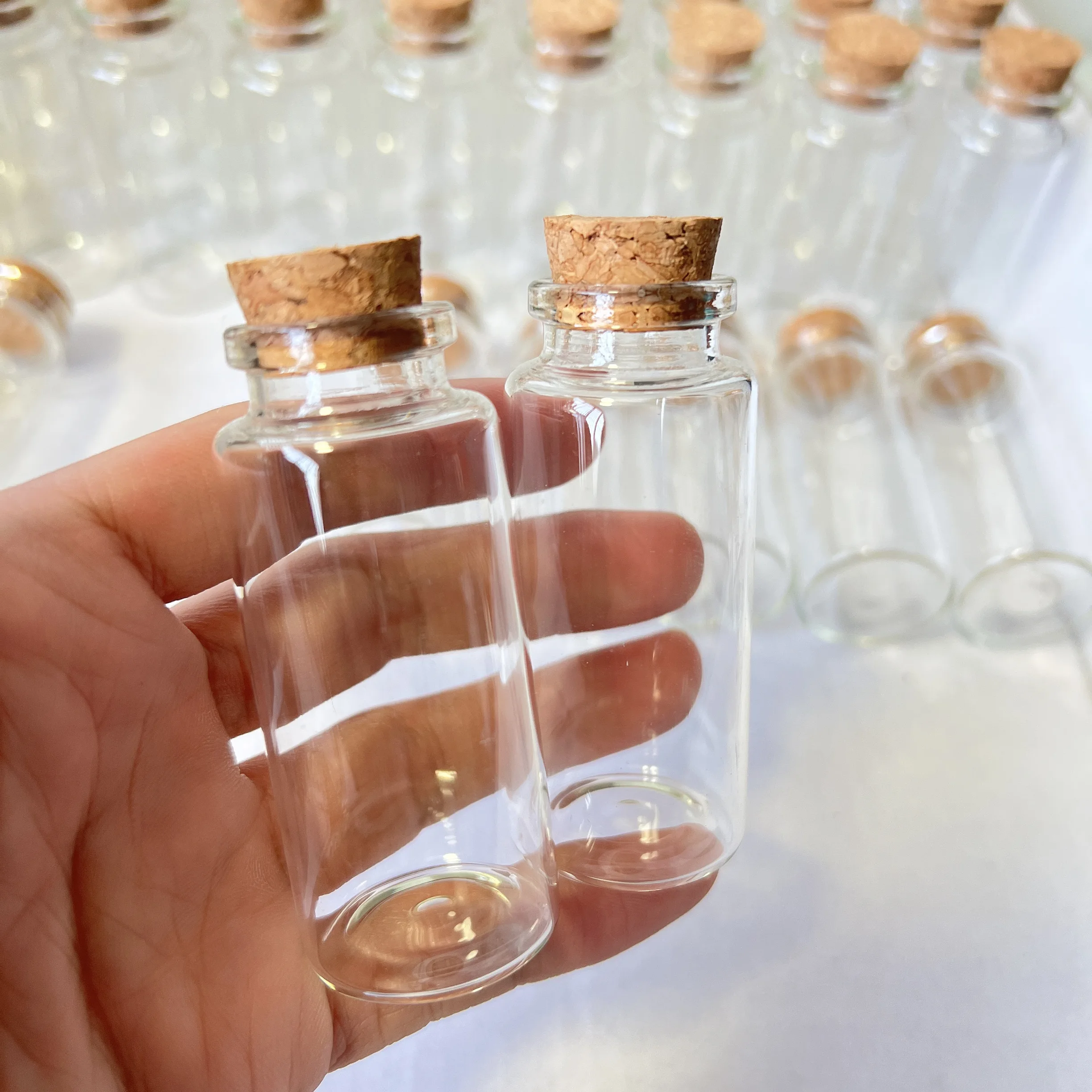 15/36/56 Stück 30 x 70 mm 30 ml Glasgefäße Kork winzige Reagenzglasflaschen klare Mini-Behälter DIY Hochzeitsbevorzugungen Wunschflasche