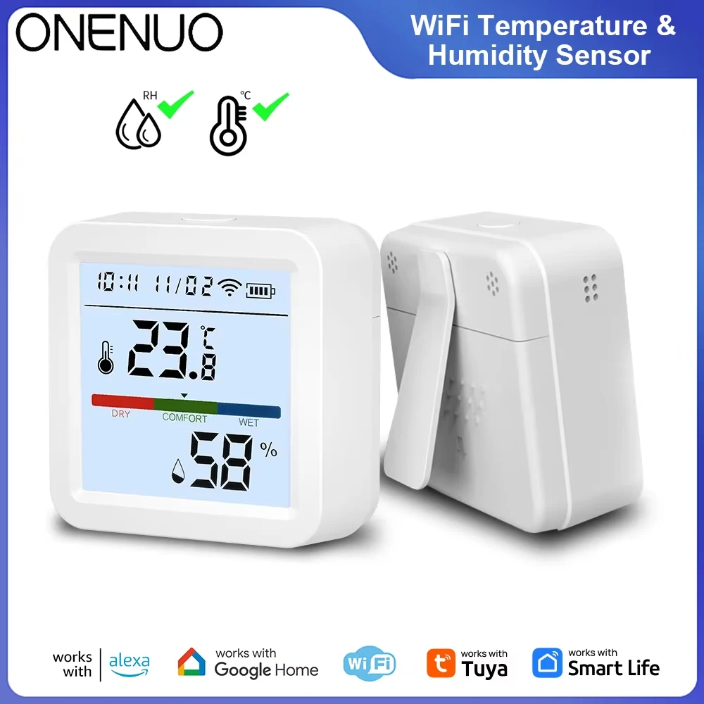 Temperatur Feuchtigkeit Sensor Tuya WIFI Hygrometer Thermometer Smart Home Hintergrundbeleuchtung Smart Life Support Alexa Assistent Image