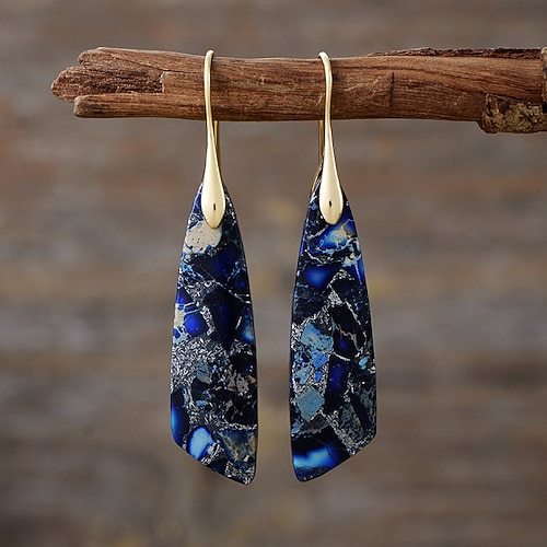 Damen Ohrringe Klassisch glücklich Stilvoll Ohrringe Schmuck Silber / Hellgelb / Marineblau Für Hochzeit Party 1 Paar Image