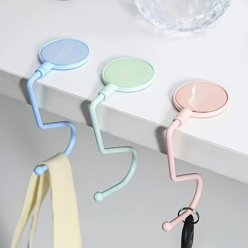 Büchertaschenhaken, Büro, Schreibtisch, antihaftbeschichtet, spurlos, Desktop-Aufbewahrungshaken, rutschfeste Unterseite, Kleidung, Schlüsselhalter, Hängetasche, Artefakt