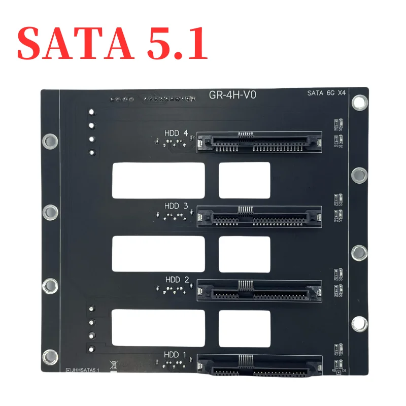 SATA-Festplatte Backplane Nas Speicherkarte Server-Erweiterungskarte 6 Gbit/s 7/29P SATA auf 4*Disk SSD HDD-Adapter 4D-Netzteil Image