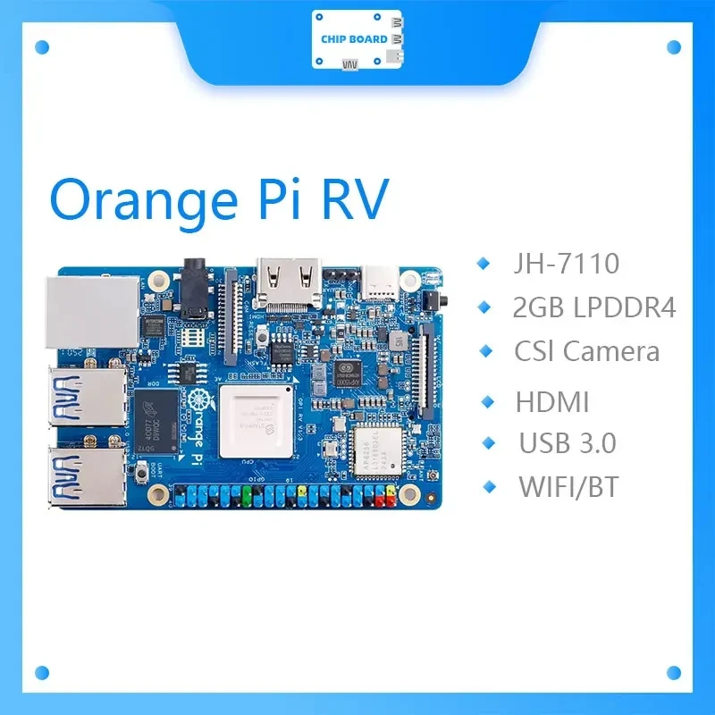 Orange Pi RV 2/4/8G Ram RISC-V DDR4 Mini PC Quad-Core Prozessor JH7110 Single Board Computer WiFi + BT5.0 M2 PCIE SSD Run DebianOS