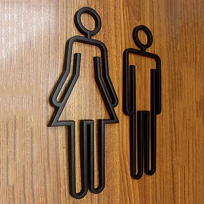 Toiletten symbol selbst klebendes Badezimmer-Toiletten tür schild für Hotel, Büro, Zuhause, Restaurant Image