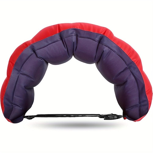 1 Stück aufblasbarer Schwimmgürtel für Erwachsene – verstellbare Auftriebshilfe mit Schnalle Seil, rot/blau PVC Pool-Trainingsgerät für Schwimmanfänger Experten, tragbar für Pool, See, Meer Image
