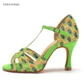 Yweyomic Spring Style Green Girls and Women scarpe da ballo per Salsa latina scarpe da ballo personalizzate per interni ed esterni