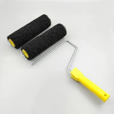 9-Inch Black Fiber Roller Brush for Putty Application, Wall Art Texture - Home Decor DIY Tool, 9inc,
