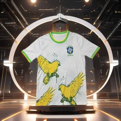 New Hot-selling Brazilian Football Jersey Men's T Shirts Leisure Thai Jersey Short Sleeve Quick-Dry