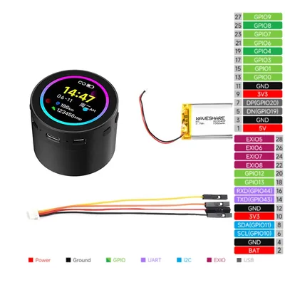 Retails Waveshare ESP32-S3 1.85inch Round Display Development AI Board 360x360 Supports WiFi