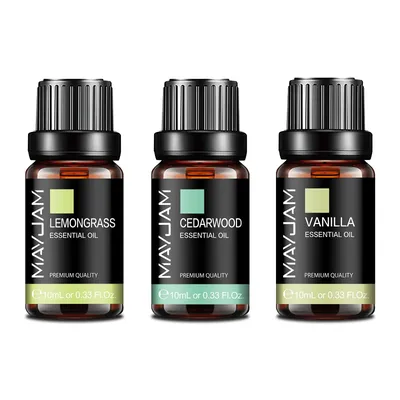 MAYJAM 3PCS/SET Vanilla Cedarwood Lemongrass Pure Essential Oils For Humidifier Diffuser Burner