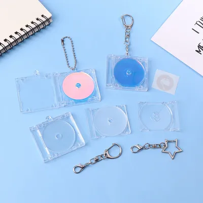 1set Mini NFC Functional CD Disc Case Key Chain Peripheral Commemorative Album Key Holder For DIY
