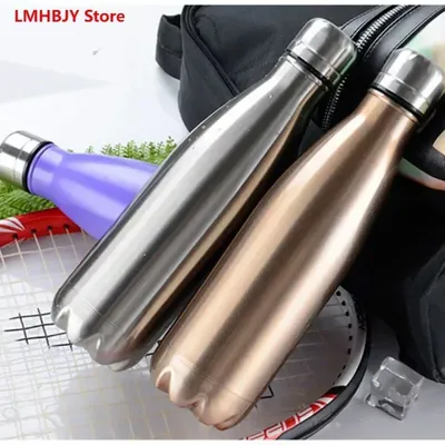 350/500/750/1000ml Double-wall Creative BPA free Water Bottle Stainless Steel Beer Tea Coffee