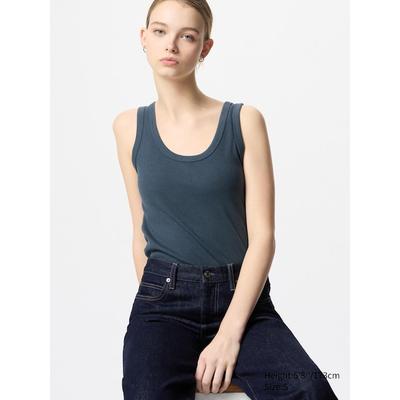 Uniqlo - Soft Ribbed Vest Top - Blue - M