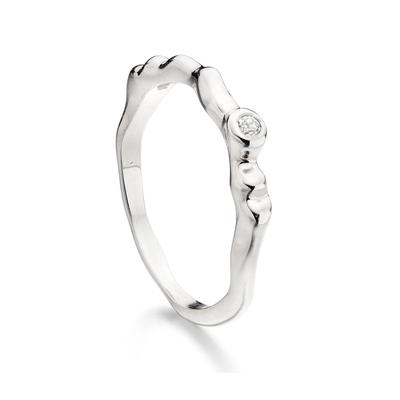 Sterling Silver Siren Band White Topaz