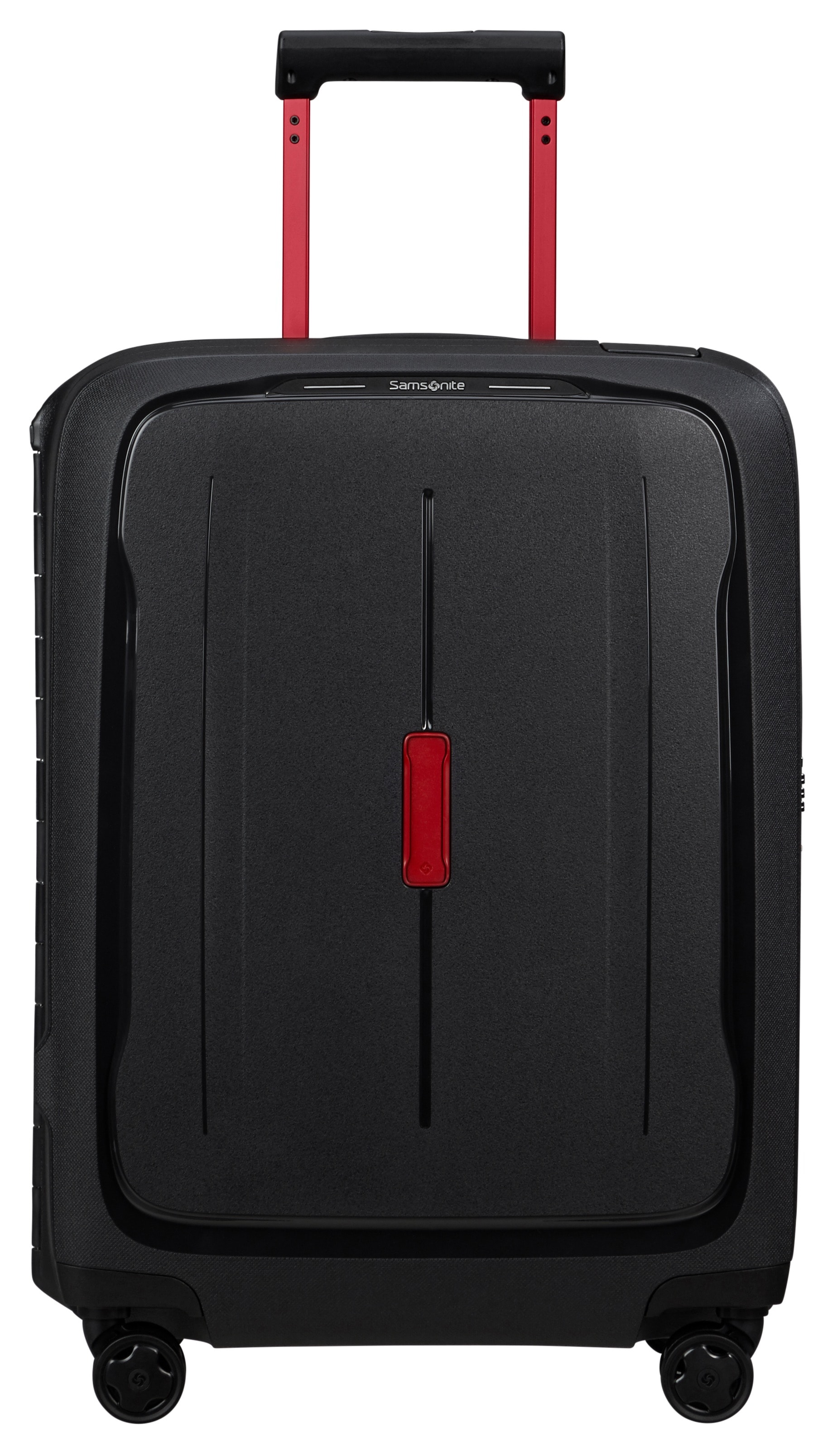 Hartschalen-Trolley SAMSONITE "ESSENS, verschiedene Größen und Farben", Gr. B/H/T: 40 x 55 x 20 39, schwarz (charcoal, rot), Polypropylen, Strukturmuster, Koffer, Reisekoffer Hartschalenkoffer Koffer für Flugreisen TSA-Schloss Image